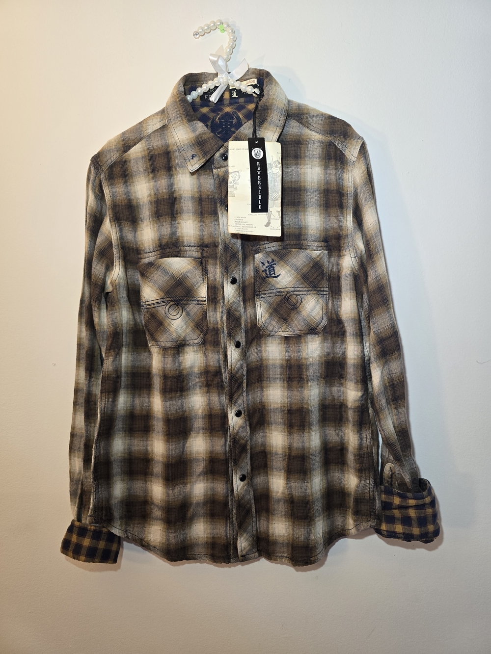 🪷New Tokyo Five 🪷Men's Brown Plaid Button-Down Shirt